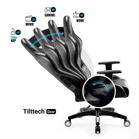 Fotel gamingowy Diablo X-One 2.0 King Size: Czarno-biały
