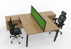 Zestaw Pracowniczy 2 osobowy -34 w kolorze: Dąb Kamienny / st. Grafit / tk. Zielona 1600 – 2000 x 2800 -