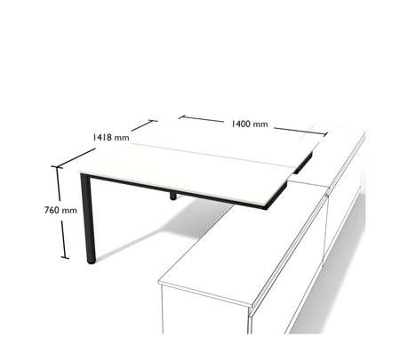 Ergonomiczne i funkcjonalne czteroosobowe stanowisko pracy  ESPK4  White & Graph