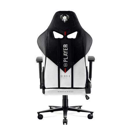 Fotel gamingowy Diablo X-Player 2.0 materiałowy Normal Size: Biało-czarny