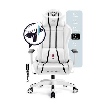 Fotel gamingowy Diablo X-One 2.0 King Size: Biało-czarny