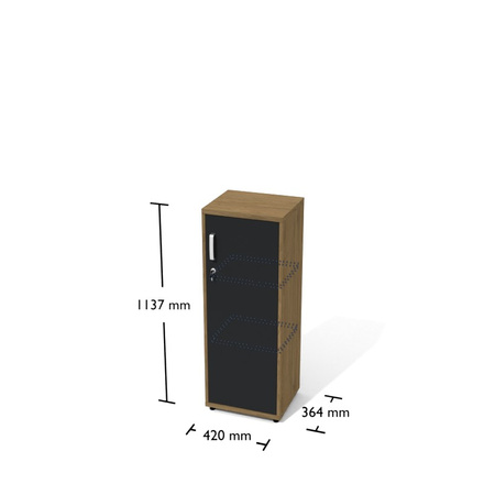 Regał Rt11-  szer 420 gł 360 wys 1137 mm , Dąb kamienny