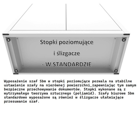 Nadstawka SBM 801 na szafę aktową – 600 mm. Pomieści 14 segregatorów,       kolor : RAL 7035 – jasnoszary. Szafa zgodna z wytycznymi RODO.