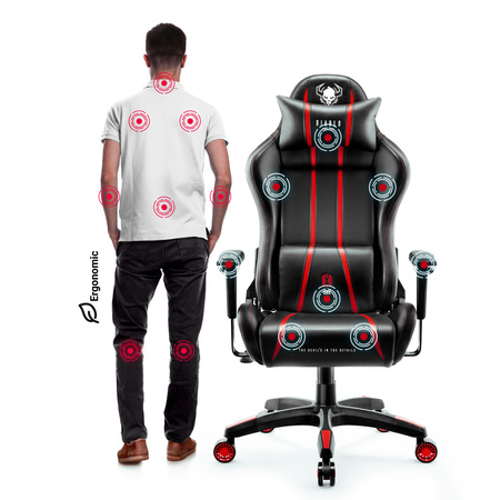 Fotel gamingowy Diablo X-One 2.0 Normal Size: Czarno-czerwony