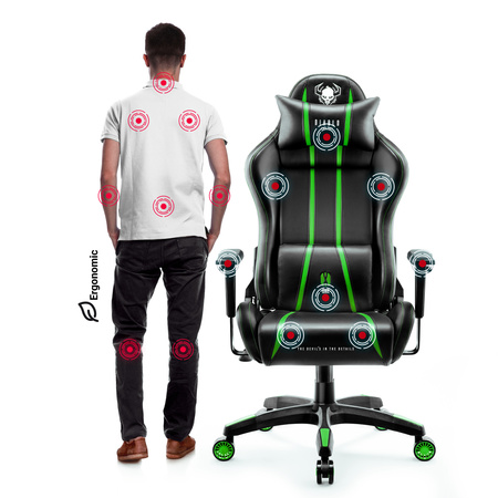 Fotel gamingowy Diablo X-One 2.0 Normal Size: Czarno-zielony