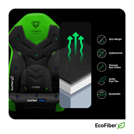 Fotel gamingowy Diablo X-Gamer 2.0 Normal Size: Green emerald