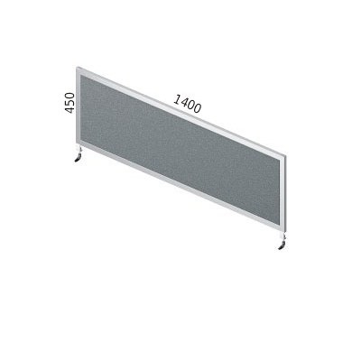 Przegroda Akustyczna tapicerowana  do biurka P45-140P – wysokość 450 mm, kolor popielaty.