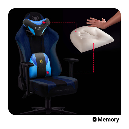 Fotel gamingowy Diablo X-Player 2.0 materiałowy Normal Size: Frost Black