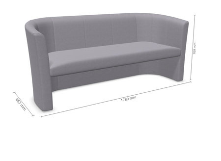 CLUB Trio - Sofa w kolorze Jasnoszarym CSE 11,  szerokość 179 cm  głębokość 66 cm wysokość: 77 cm  