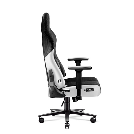 Fotel gamingowy Diablo X-Player 2.0 materiałowy Normal Size: Biało-czarny