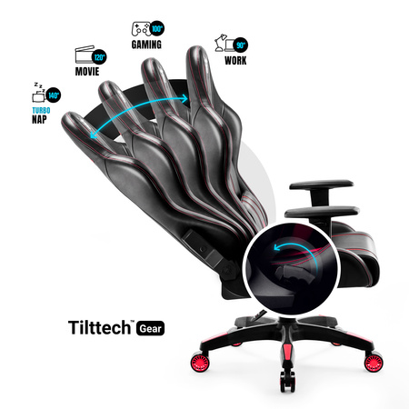 Fotel gamingowy Diablo X-One 2.0 Normal Size: Czarno-czerwony