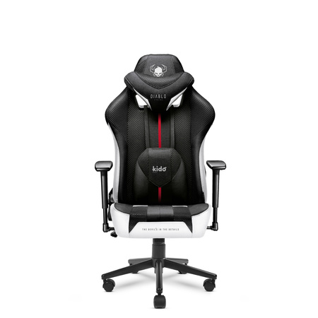 Krzesło do biurka dla dziecka Kido by Diablo X-Player 2.0 biało-czarne