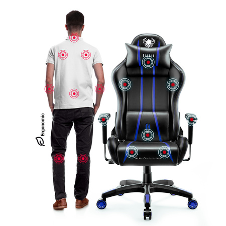 Fotel gamingowy Diablo X-One 2.0 Normal Size: Czarno-niebieski
