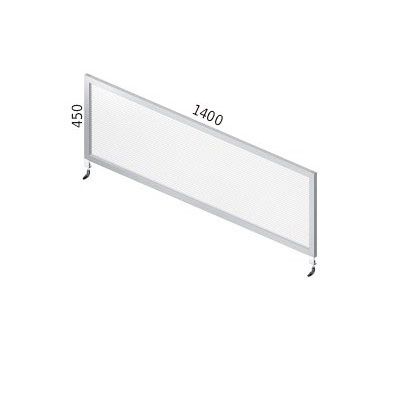 Przegroda Transparentna do biurka P45-140P – wysokość 450 mm, 