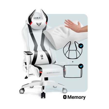 Fotel gamingowy Diablo X-Horn 2.0 Normal Size biało-czarny