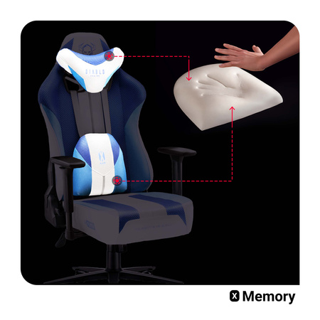 Fotel gamingowy Diablo X-Player 2.0 materiałowy Normal Size: Frost White