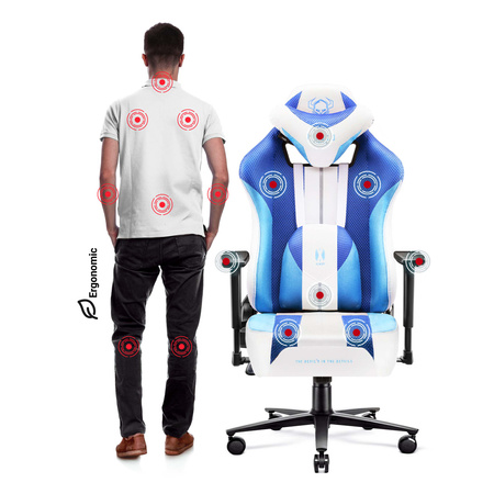 Fotel gamingowy Diablo X-Player 2.0 materiałowy Normal Size: Frost White