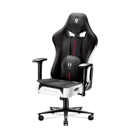 Fotel gamingowy Diablo X-Player 2.0 materiałowy Normal Size: Biało-czarny