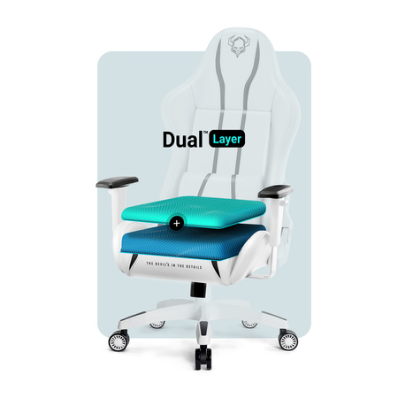 Fotel gamingowy Diablo X-One 2.0 Normal Size: Biało-czarny