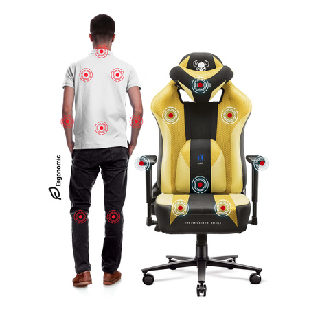 Fotel gamingowy Diablo X-Player 2.0 materiałowy Normal Size: Dark Sunflower