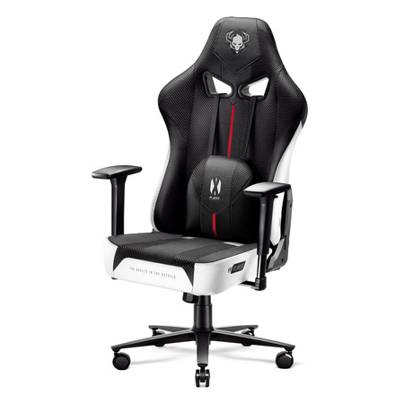 Fotel gamingowy Diablo X-Player 2.0 materiałowy King Size: Biało-czarny