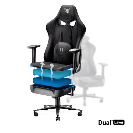 Fotel gamingowy Diablo X-Player 2.0 materiałowy King Size: Czarno-czarny