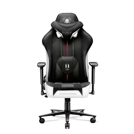 Fotel gamingowy Diablo X-Player 2.0 materiałowy Normal Size: Biało-czarny