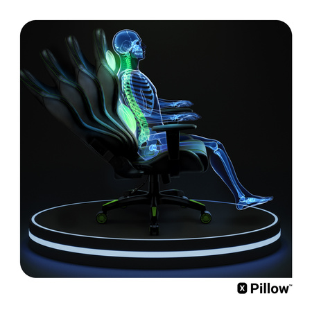 Fotel gamingowy Diablo X-One 2.0 Normal Size: Czarno-zielony