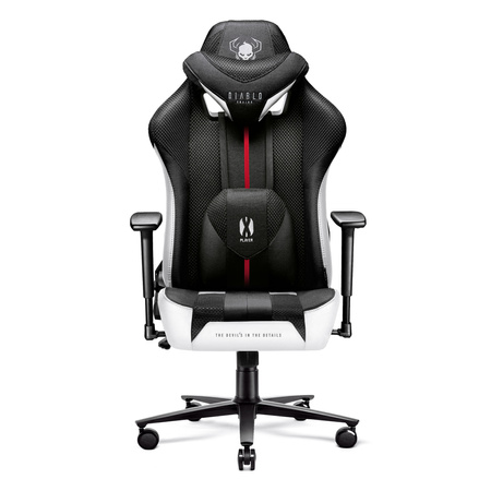 Fotel gamingowy Diablo X-Player 2.0 materiałowy King Size: Biało-czarny