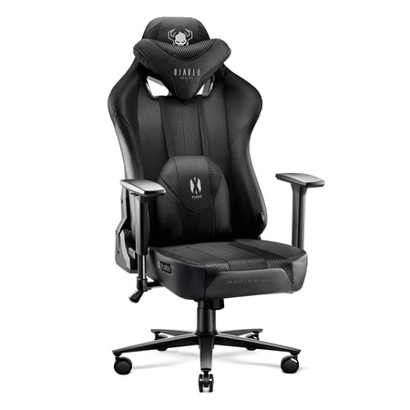 Fotel gamingowy Diablo X-Player 2.0 materiałowy King Size: Czarno-czarny