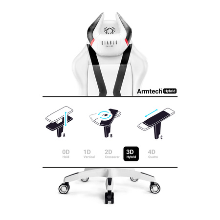 Fotel do biurka dla dziecka Diablo X-Horn 2.0 Kids Size biało-czarny