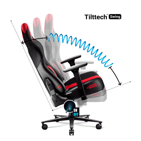 Fotel gamingowy Diablo X-Player 2.0 materiałowy King Size: Karmazynowo-antracytowy