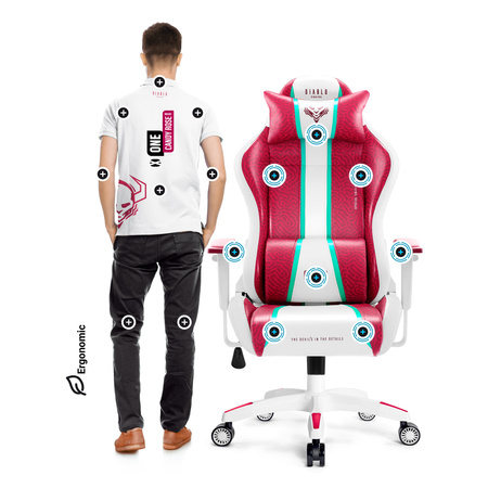 Fotel gamingowy Diablo X-One 2.0 Normal Size: Candy Rose