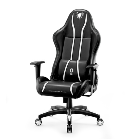 Fotel gamingowy Diablo X-One 2.0 King Size: Czarno-biały
